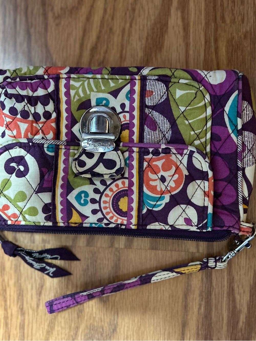 Vera Bradley Quilted Floral Patchwork Women's Wallet/Wristlet - Purple Multi